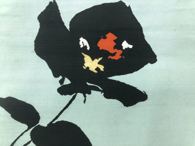 JAPANESE KIMONO / ANTIQUE NAGOYA OBI / TSUZURE / WOVEN FLOWER